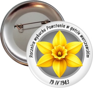 g3033 Rocznica Powstania w getcie warszawskim - przypinka 56mm.jpg