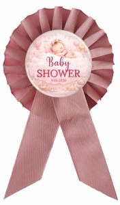 g6235 Baby Shower - Dziewczynka- jasnoróżowy szampański kotylion z przypinką 56mm.jpg
