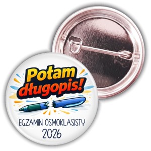  Połam długopis! - przypinka 37mm na egzamin ósmoklasisty