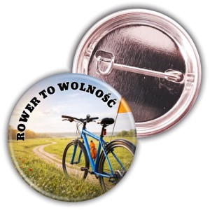  Rower to wolność - przypinka 37mm - Światowy Dzień Roweru
