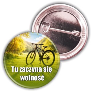 Tu zaczyna się wolność - przypinka 37mm - Dzień Roweru