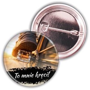 To mnie kręci!  - przypinka 37mm na Dzień Roweru