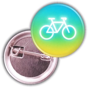 Moc dwóch kółek - przypinka 25mm - Dzień Roweru