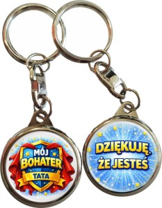 Brelok dwustronny na Dzień Ojca –  Mój Bohater Tata