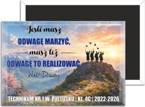 Pamiątkowy magnes na zakończenie szkoły - 78x53mm