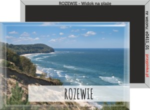 Rozewie - Widok na plażę - magnes prostokątny 78x53mm