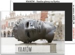 Kraków  - Rzeźba głowy na Rynku Głównym - magnes pamiątkowy 78x53mm 