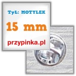 Pins 3d kwadrat 15x15mm zapięcie motylek