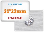 Pins 3d prostokąt 31x22mm zapięcie motylek
