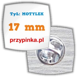 Pins 3d kwadrat z wypukłymi bokami 17x17mm zapięcie motylek