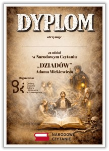 Dyplom za udział w Narodowym Czytaniu 2026