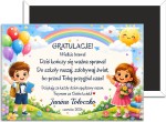 Magnes 78x53mm z życzeniami od wychowawcy na zakończenie przedszkola