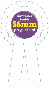 Kotylion Double z przypinką 56mm  - przypinka z rozetą