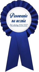 Pasowanie na ucznia - granatowy kotylion