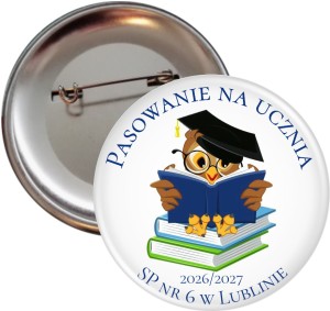 Pasowanie na ucznia - przypinka 56mm