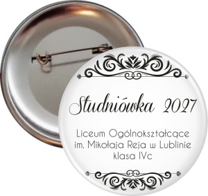 Elegancka Studniówka - Przypinka 56mm