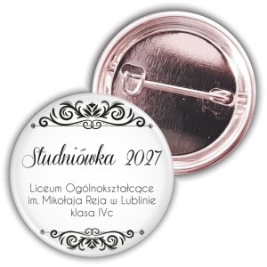Elegancka Studniówka - Przypinka 37mm