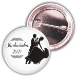 Przypinka na Studniówkę - Black and White - 37mm-SZYBKA WYSYŁKA