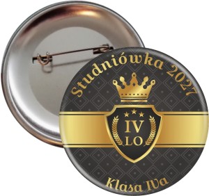 Gold classic  - Przypinka na Studniówkę - 56mm