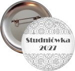 Stylish  collection - Gray - Przypinka na Studniówkę - 56mm -SZYBKA WYSYŁKA