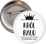 Król Balu -  Przypinka na Studniówkę - 56mm -SZYBKA WYSYŁKA