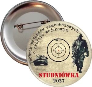 Wojskowe 100 Dni - Przypinka na Studniówkę - 56mm
