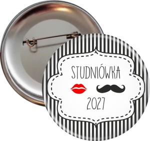 Mr and Mrs - Przypinka na Studniówkę - 56mm -SZYBKA WYSYŁKA