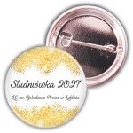Złote konfetti - Przypinki na Studniówkę - 37mm