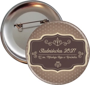 Retro Studniówka - Przypinka 56mm Dark