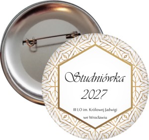 Złota mozaika - Studniówka - Przypinka 56mm 