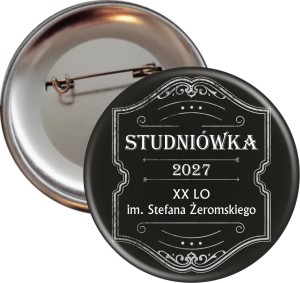 Retro ramka - Studniówka - Przypinka 56mm