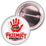 Stop przemocy rówieśniczej – przypinka 37mm 