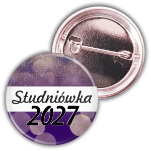 Brokatowy bal studniówkowy- przypinka 37 mm 