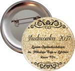 Elegancka Studniówka - Złota przypinka 56mm