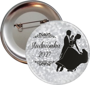 Black and Silver  Studniówka - Przypinka 56mm 