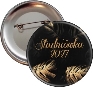 Złota monstera - Przypinka 56mm