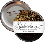 Studniówka w złotych odcieniach - Przypinki na Studniówkę - 56mm