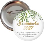 Studniówka - Eleganckie białe przypinki 56mm