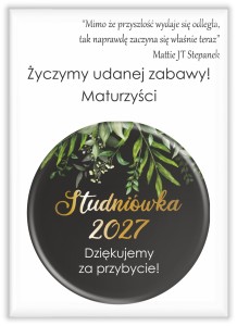 Studniówka - Eleganckie magnesy - podziękowanie dla nauczycieli