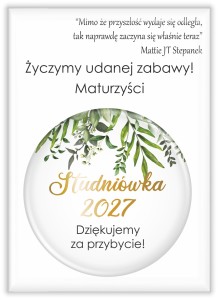 Studniówka - Eleganckie magnesy - podziękowanie dla nauczycieli 