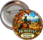 Jesienny Hubertus - przypinka 56 mm
