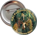 Powiatowy Hubertus - przypinka 56 mm