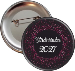 Pink Glitter Studniówka - Przypinka 56mm  - SZYBKA WYSYŁKA
