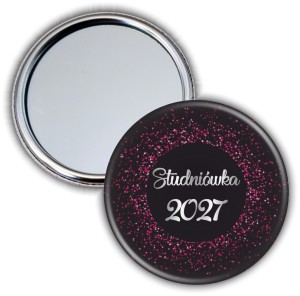Pink Glitter Studniówka - lusterko 56mm