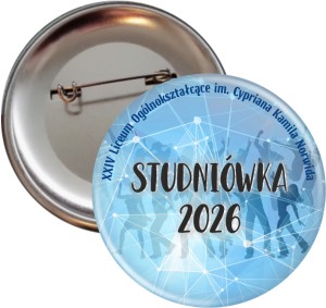 Błękitna Studniówka- przypinka 56mm 