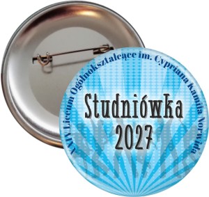 Studniówkowa potańcówka- przypinka 56mm 