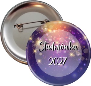 Studniówka w odcieniach fioletu -  przypinka 56mm