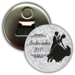 Elegancka Srebrna Studniówka - magnes z otwieraczem 56mm