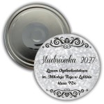 Elegancka Srebrna Studniówka - magnes 56mm
