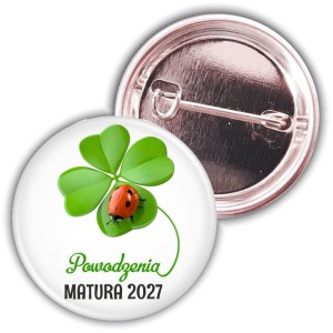 Czterolistna koniczynka Matura - przypinka 37mm
